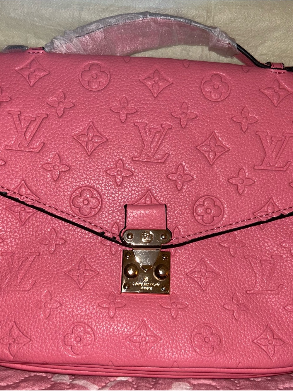 Inspired Louis Vuitton Pink Monogram Embossed Leather Handbag